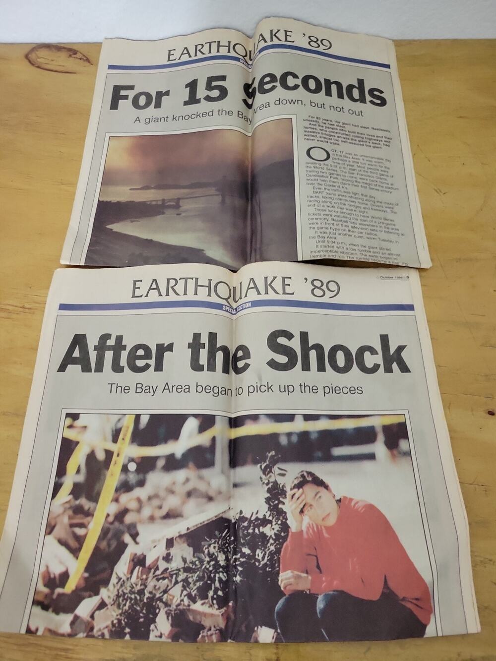 1989 Earthquake TIMES NEWSPAPER World Series Bay Area October Contra Costa Lot 2
